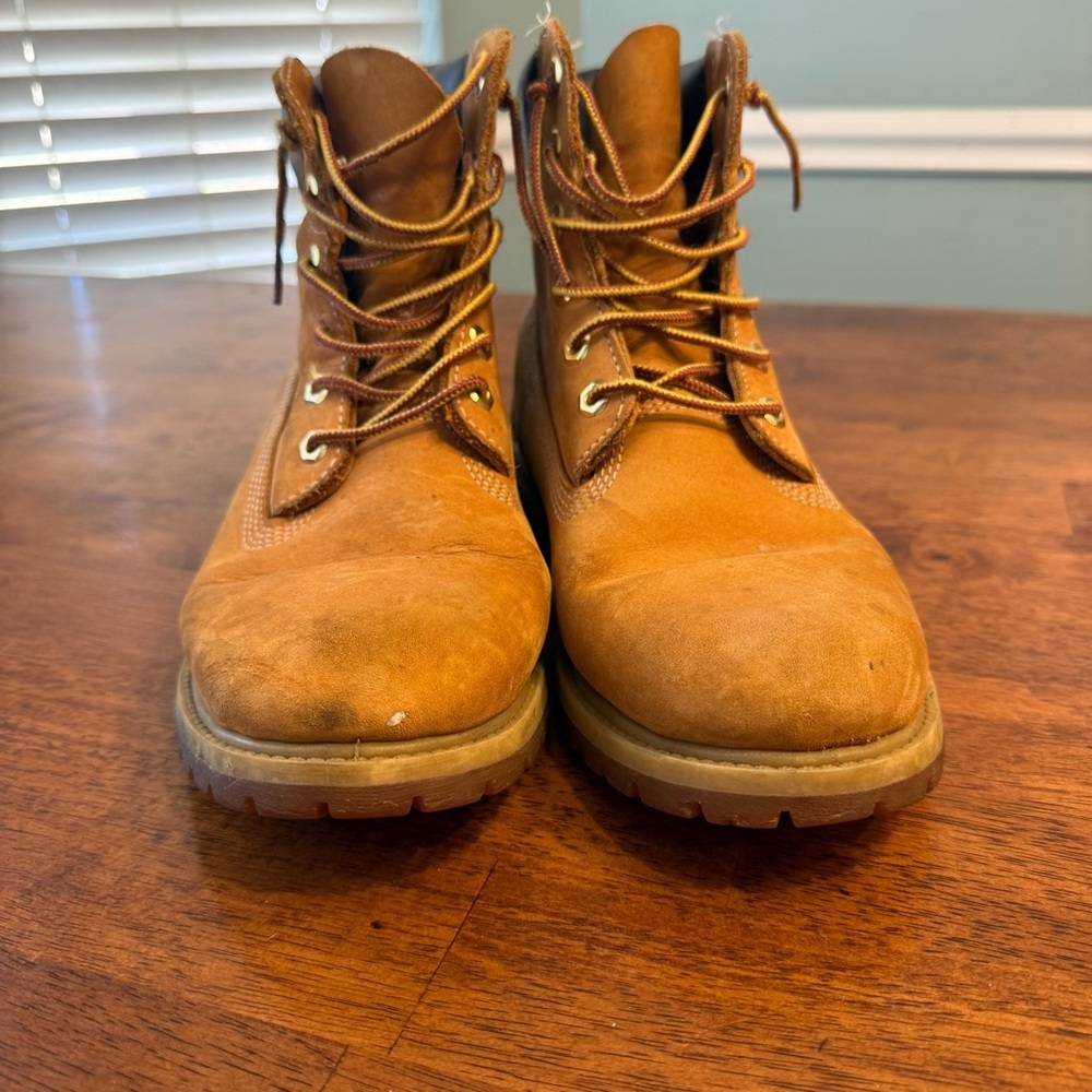 Timberland Premium 6-Inch Waterproof Boots wheat nobuck leather size 10 - Picture 4 of 11